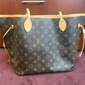 Louis Vuitton Monogram Canvas Tote with Tan Vachetta Trim